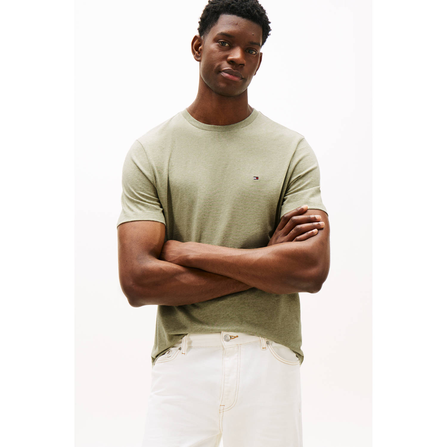 Tommy Hilfiger regular T-shirt lichtkaki