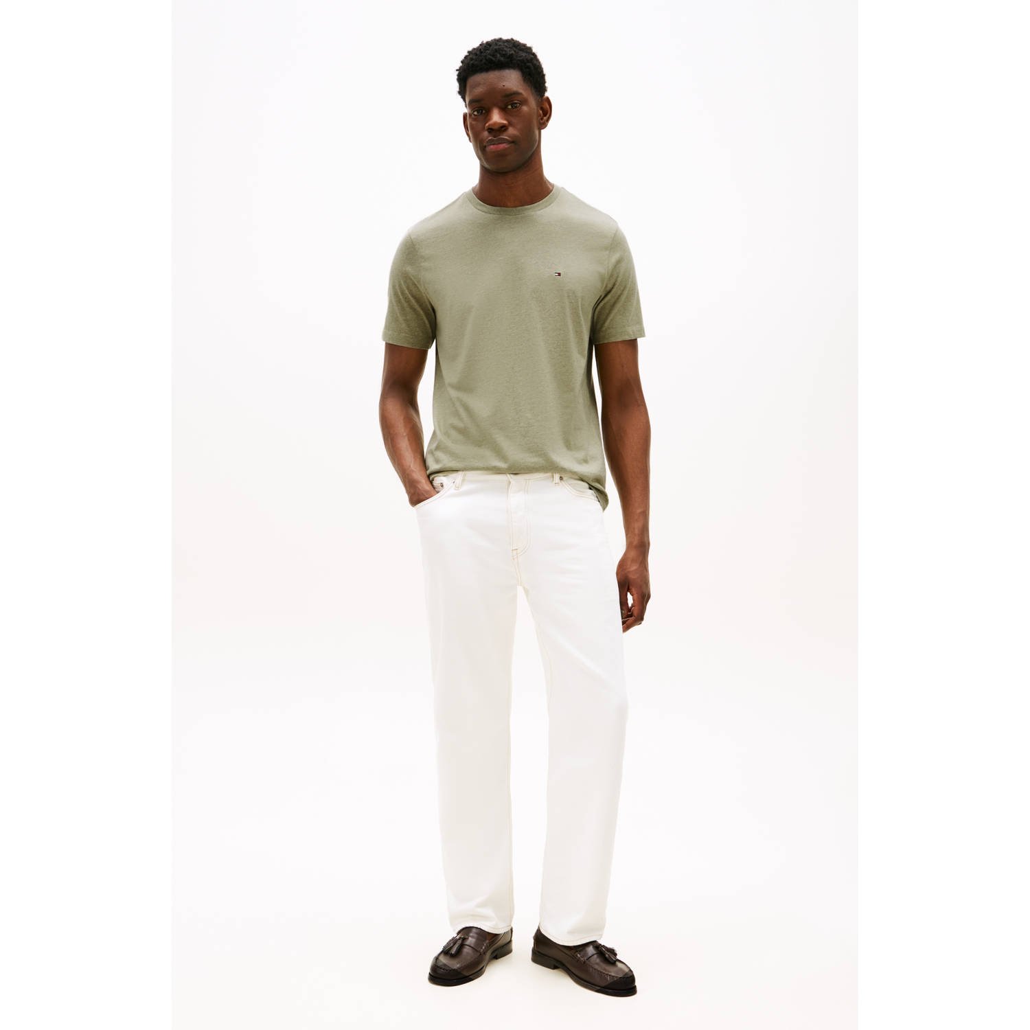 Tommy Hilfiger regular T-shirt lichtkaki