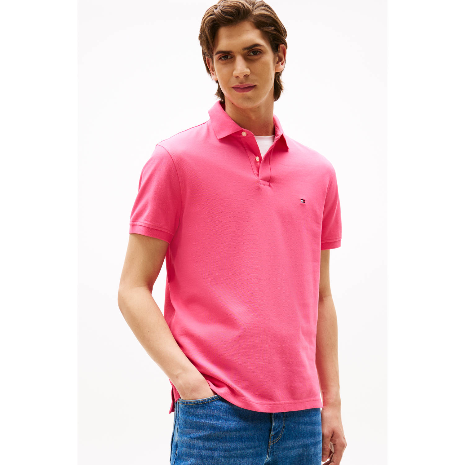 Tommy Hilfiger regular polo roze
