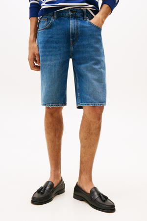 denim slim short blauw