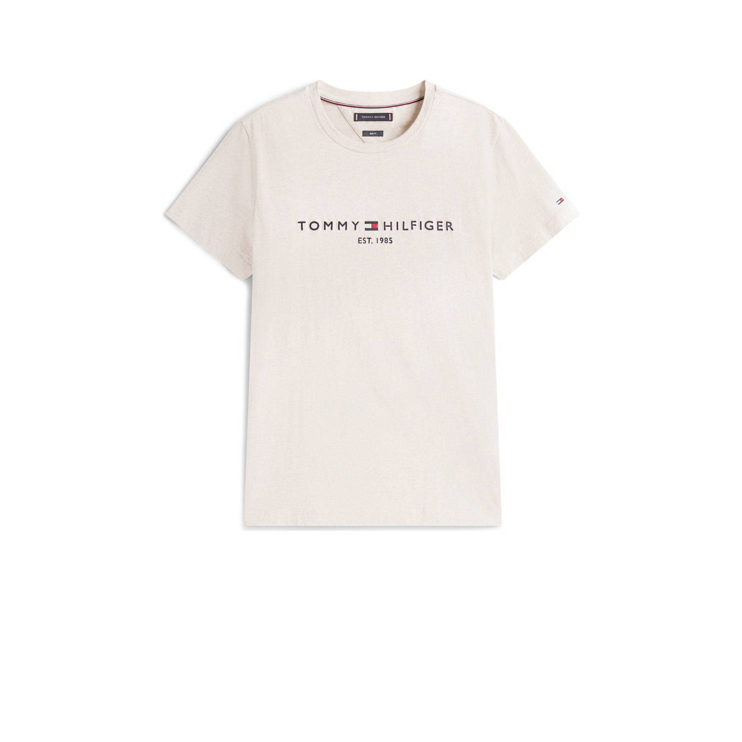 TOMMY HILFIGER Heren Polo's & T-shirts Tommy Logo Tee Beige
