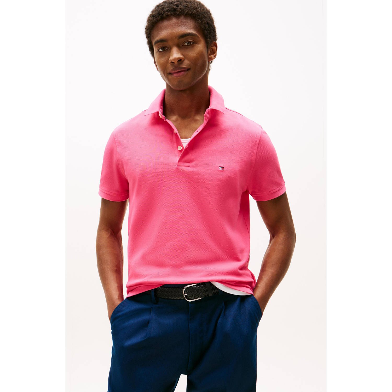 Tommy Hilfiger slim polo 1985 roze
