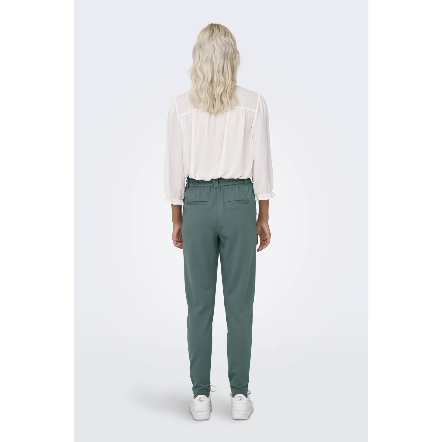 ONLY tapered regular waist pantalon grijsgroen