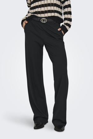 wide leg regular waist casual broek zwart