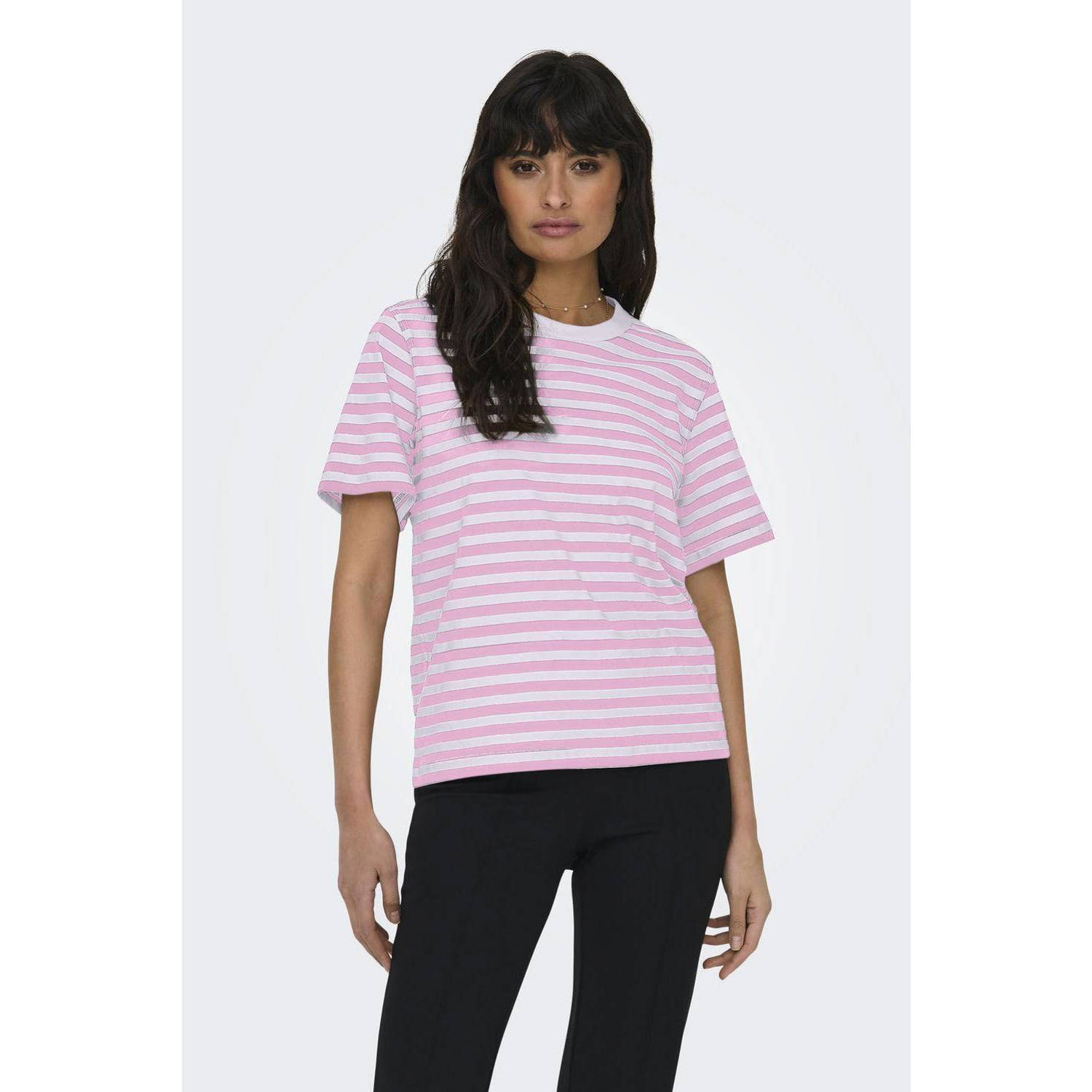 Only Shirt met korte mouwen ONLLIVINA S S STRIPE TEE JRS NOOS