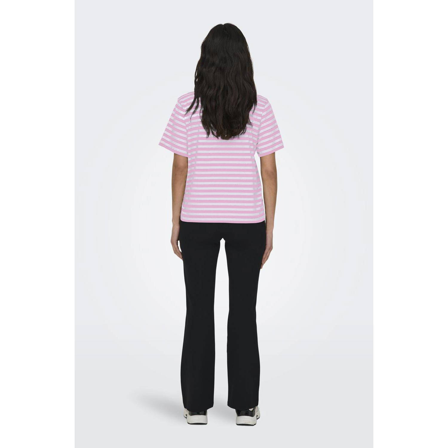 ONLY T-shirt lichtroze wit