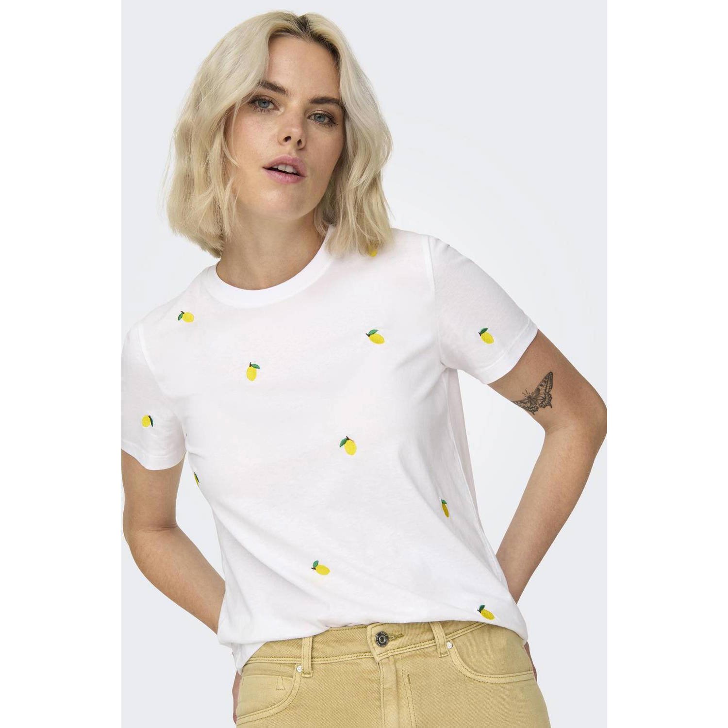 Only Regular fit T-shirt van puur katoen model 'KETTY LIFE'