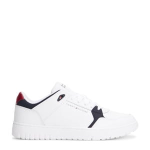 leren sneakers wit/donkerblauw