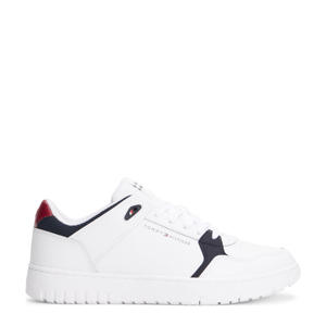 leren sneakers wit/donkerblauw