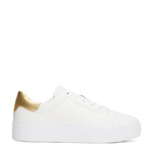 leren sneakers wit/goud