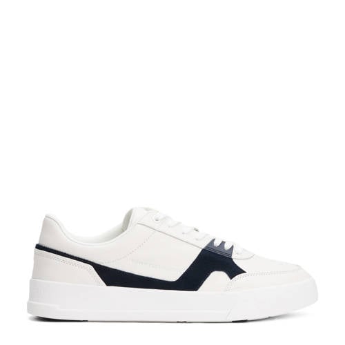 Tommy Hilfiger leren sneakers wit/donkerblauw afbeelding