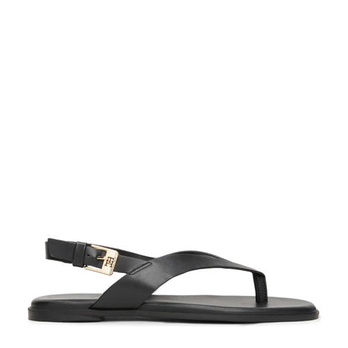 Tommy Hilfiger leren sandalen zwart afbeelding