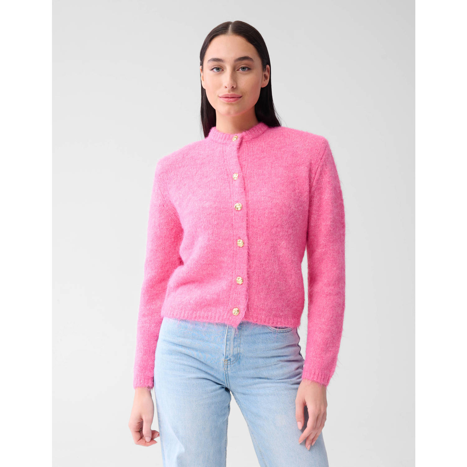 Shoeby gebreid vest roze