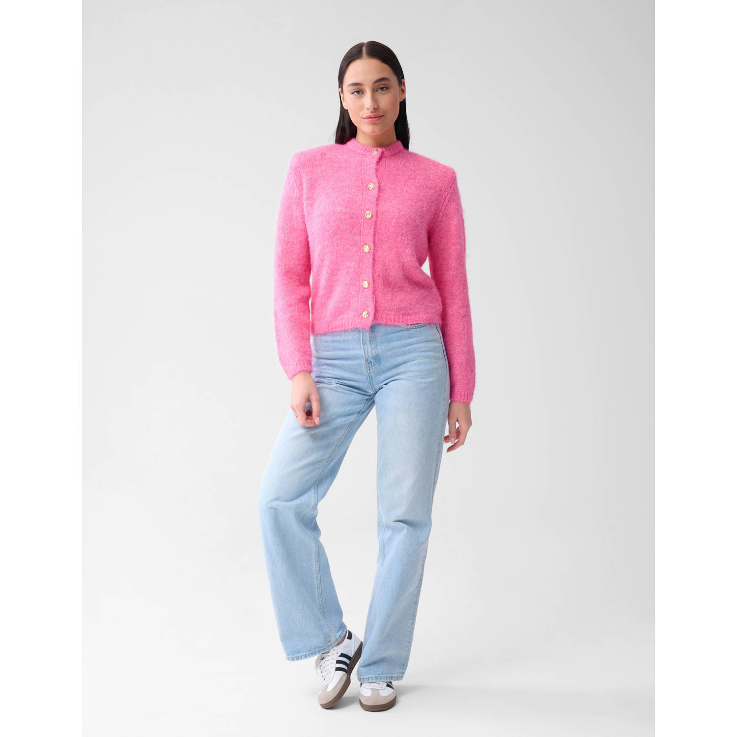 Shoeby gebreid vest roze