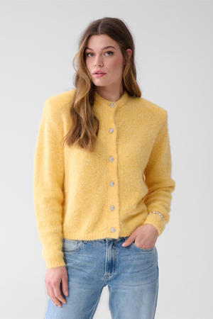 gebreid vest geel