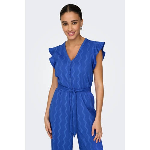 ONLY regular jumpsuit blauw gebreid afbeelding