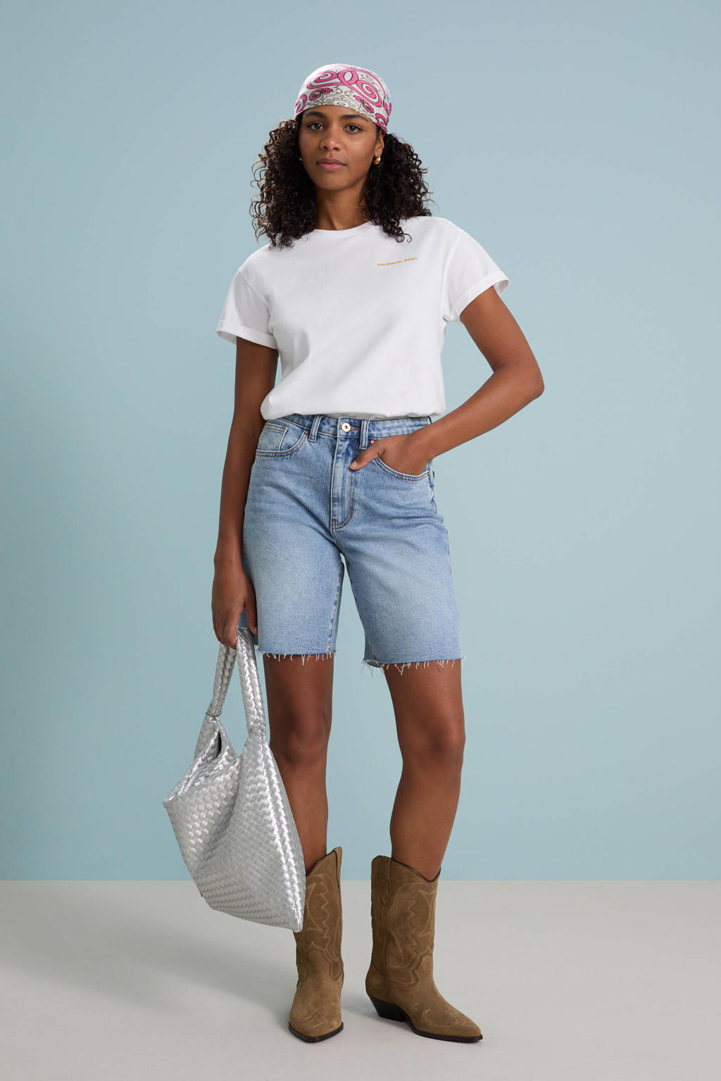 Onlsonny Hw Wide Dnm Shorts Light Blue Denim