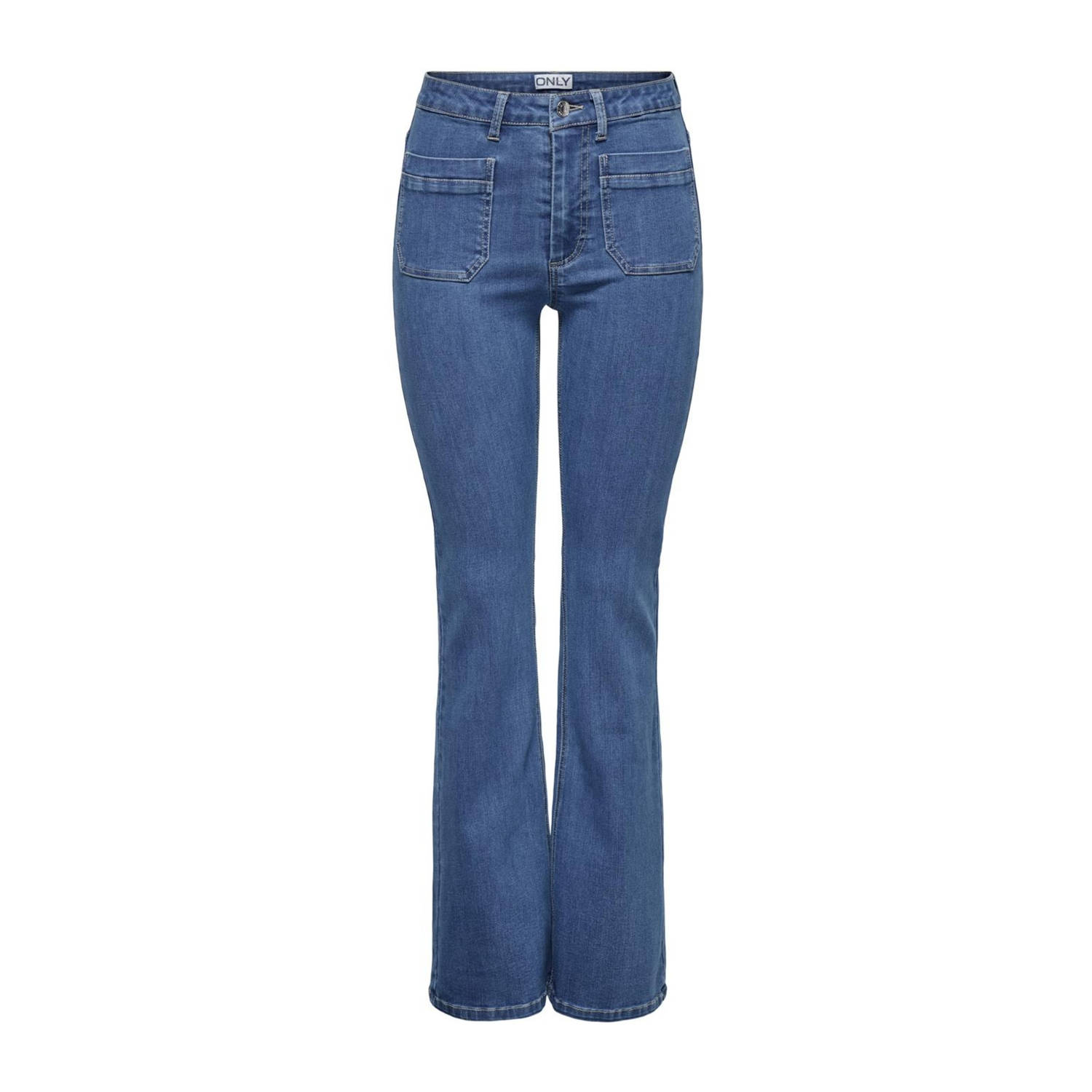 ONLY high waist flared jeans medium blue denim