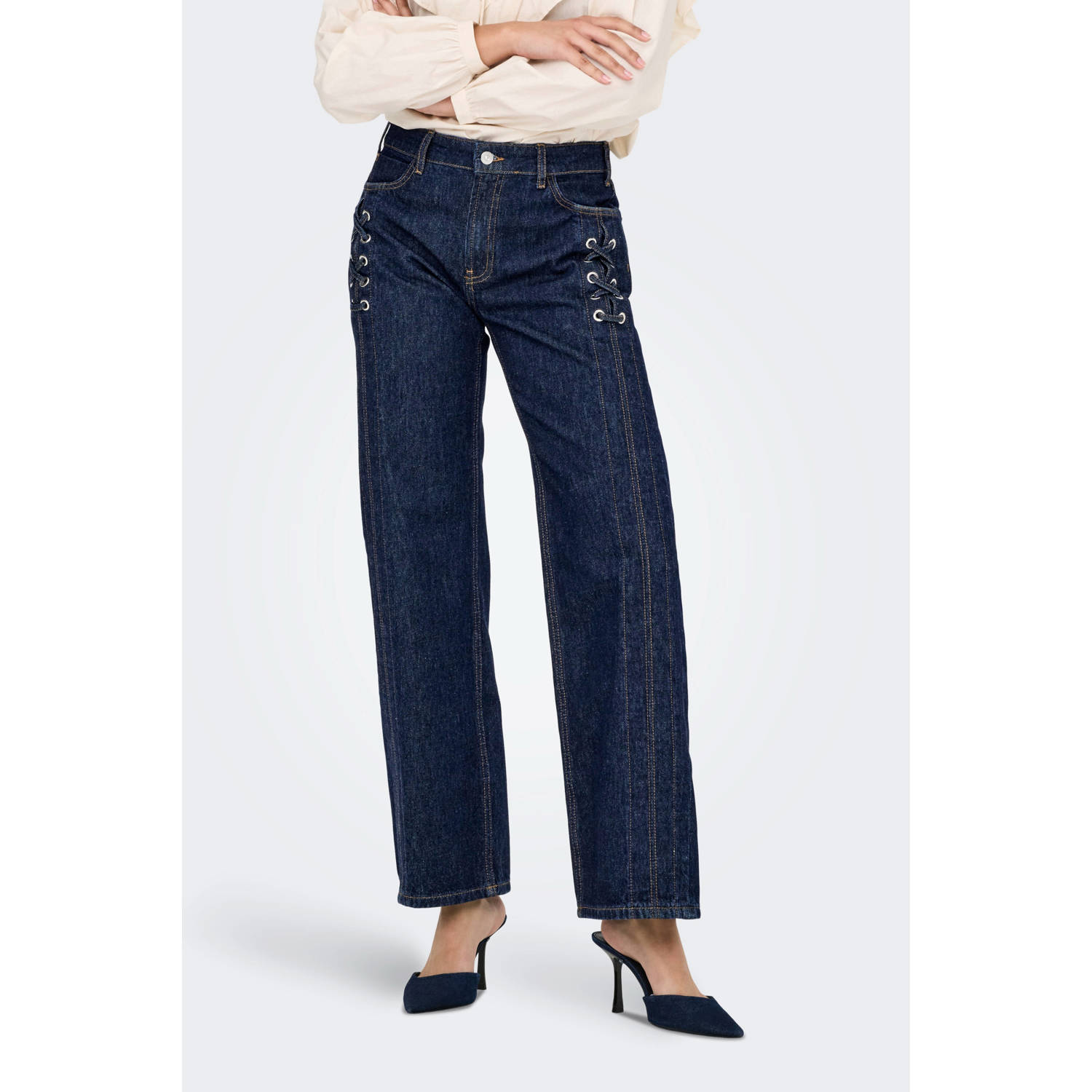 ONLY wide leg jeans dark blue denim
