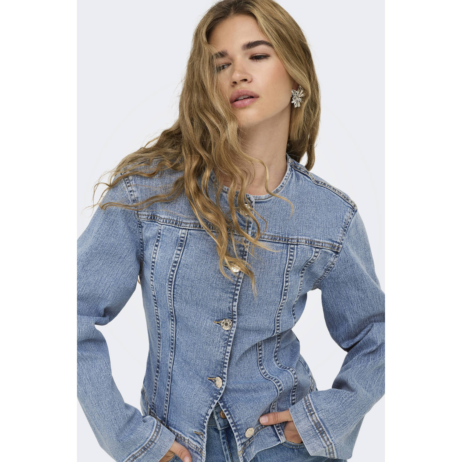 ONLY blouse light blue denim