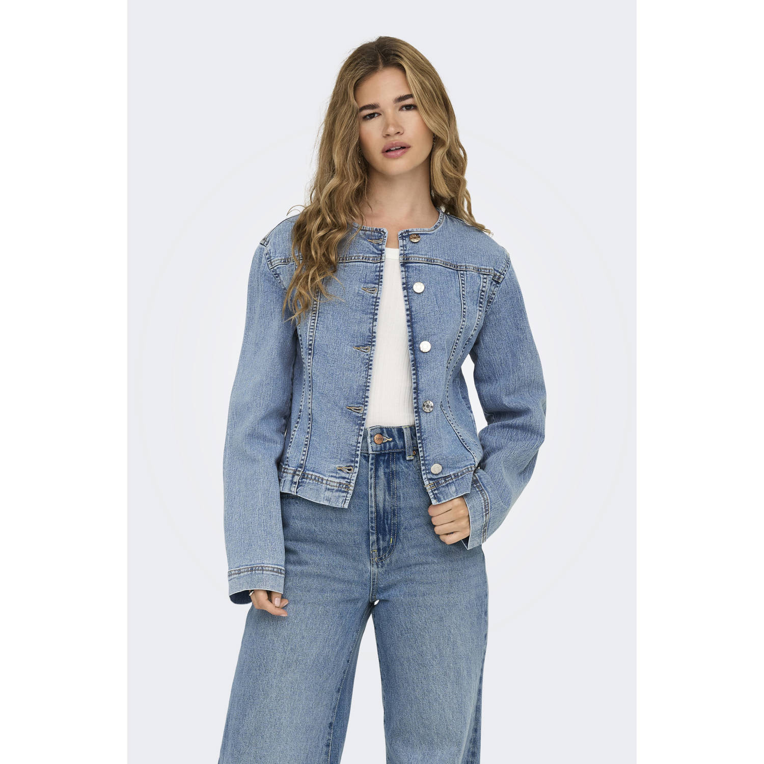 ONLY blouse light blue denim