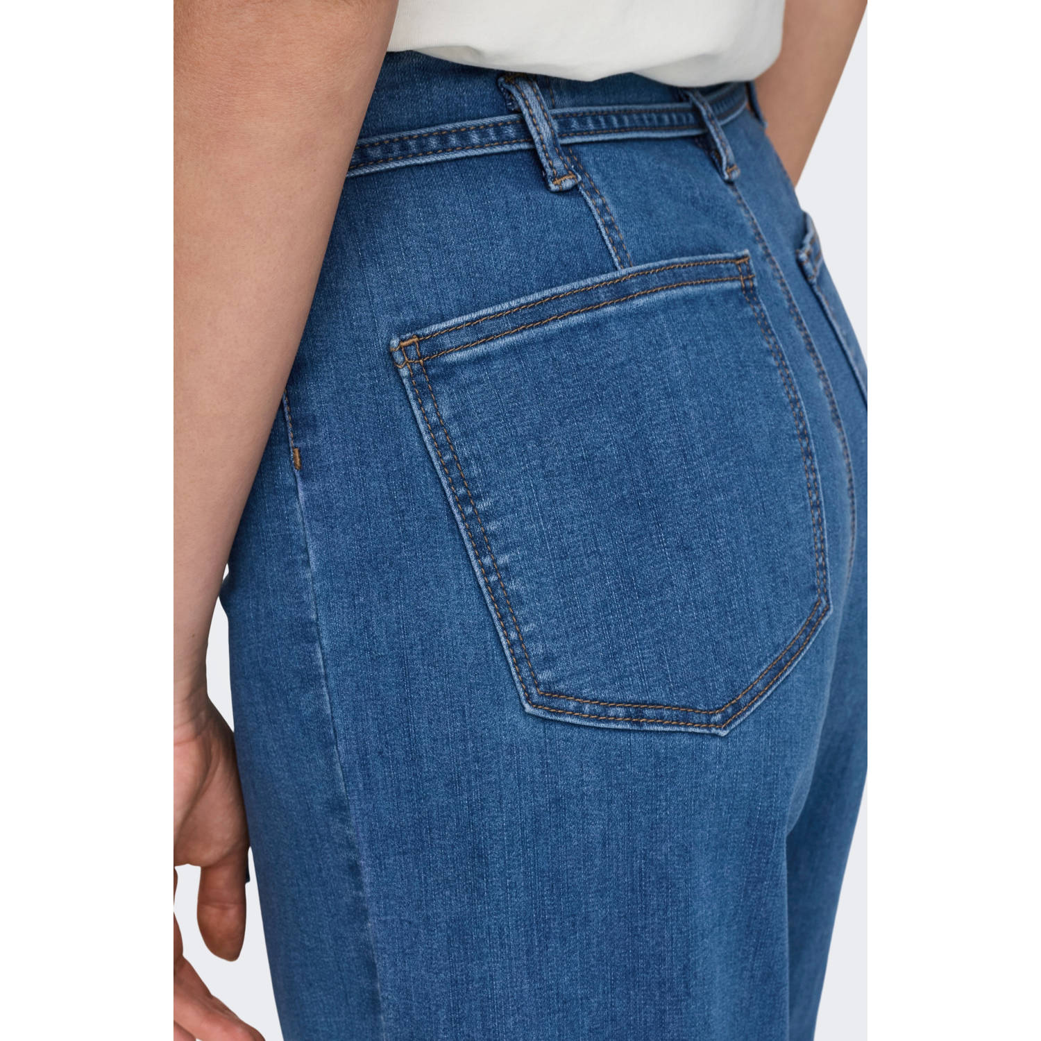 ONLY high waist wide leg jeans medium blue denim