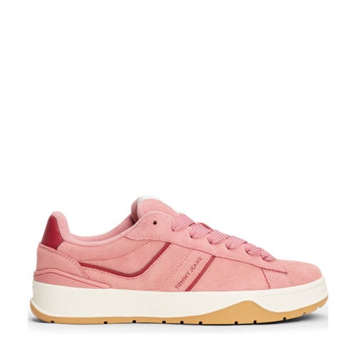 Tommy Jeans suède sneakers roze afbeelding