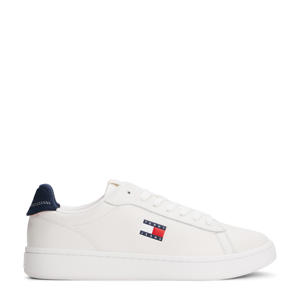   leren sneakers wit/blauw