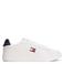 Tommy Jeans leren sneakers wit/blauw