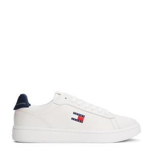 leren sneakers wit/blauw