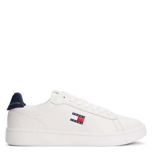 Tommy Jeans leren sneakers wit/blauw afbeelding
