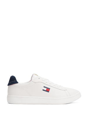 leren sneakers wit/blauw