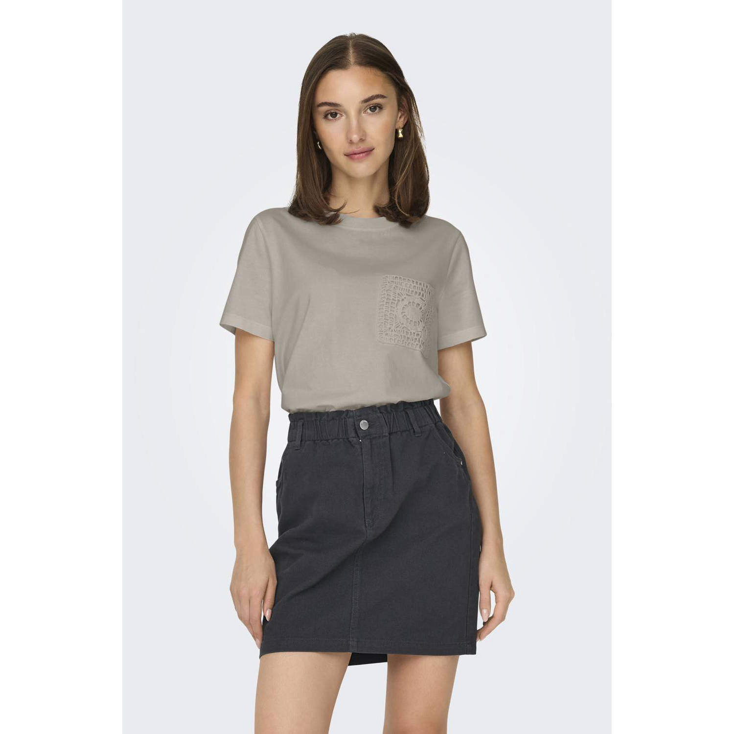 JDY Shirt met korte mouwen SELMA S S CROCHET POCKET TOP JRS NOOS
