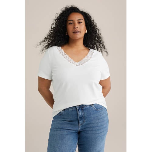WE Fashion Curve T-shirt wit afbeelding