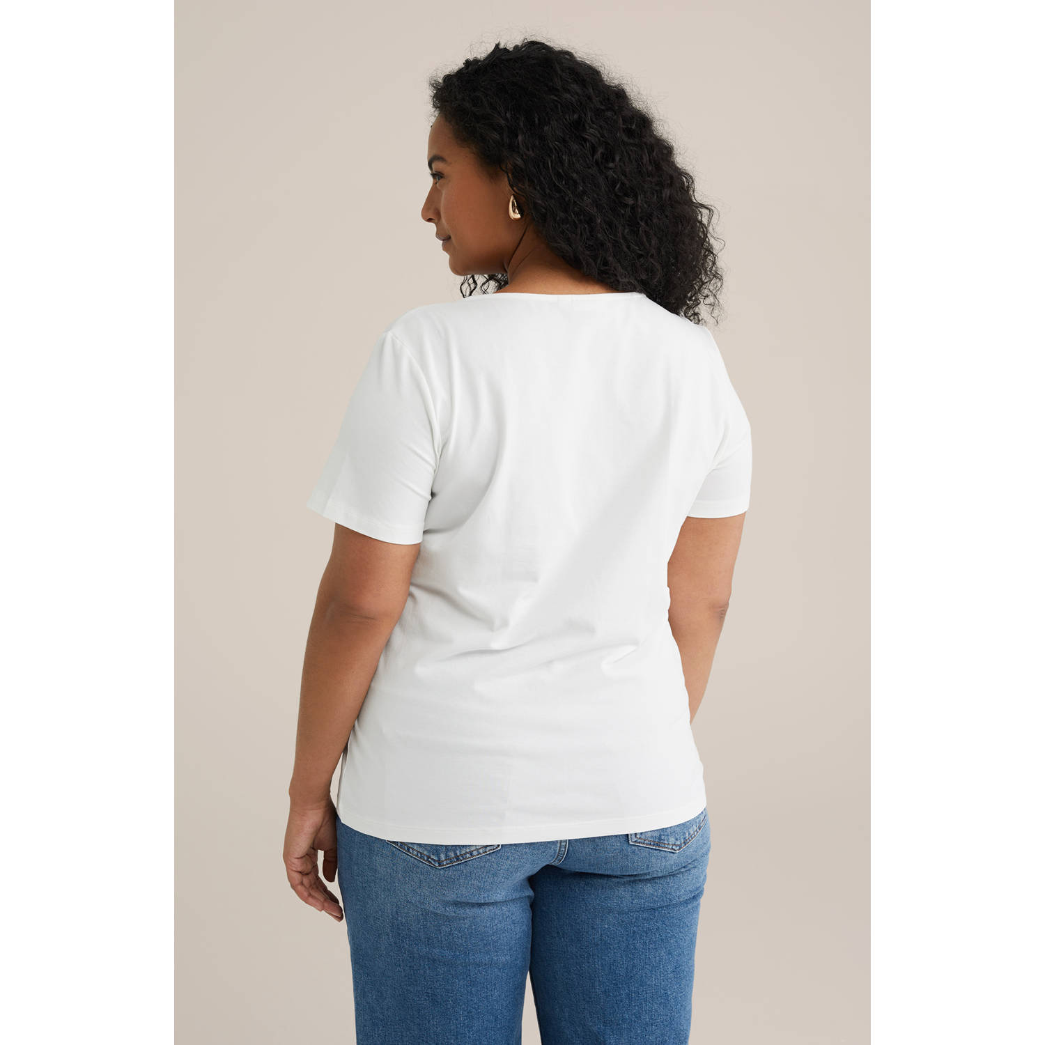 WE Fashion Curve T-shirt wit