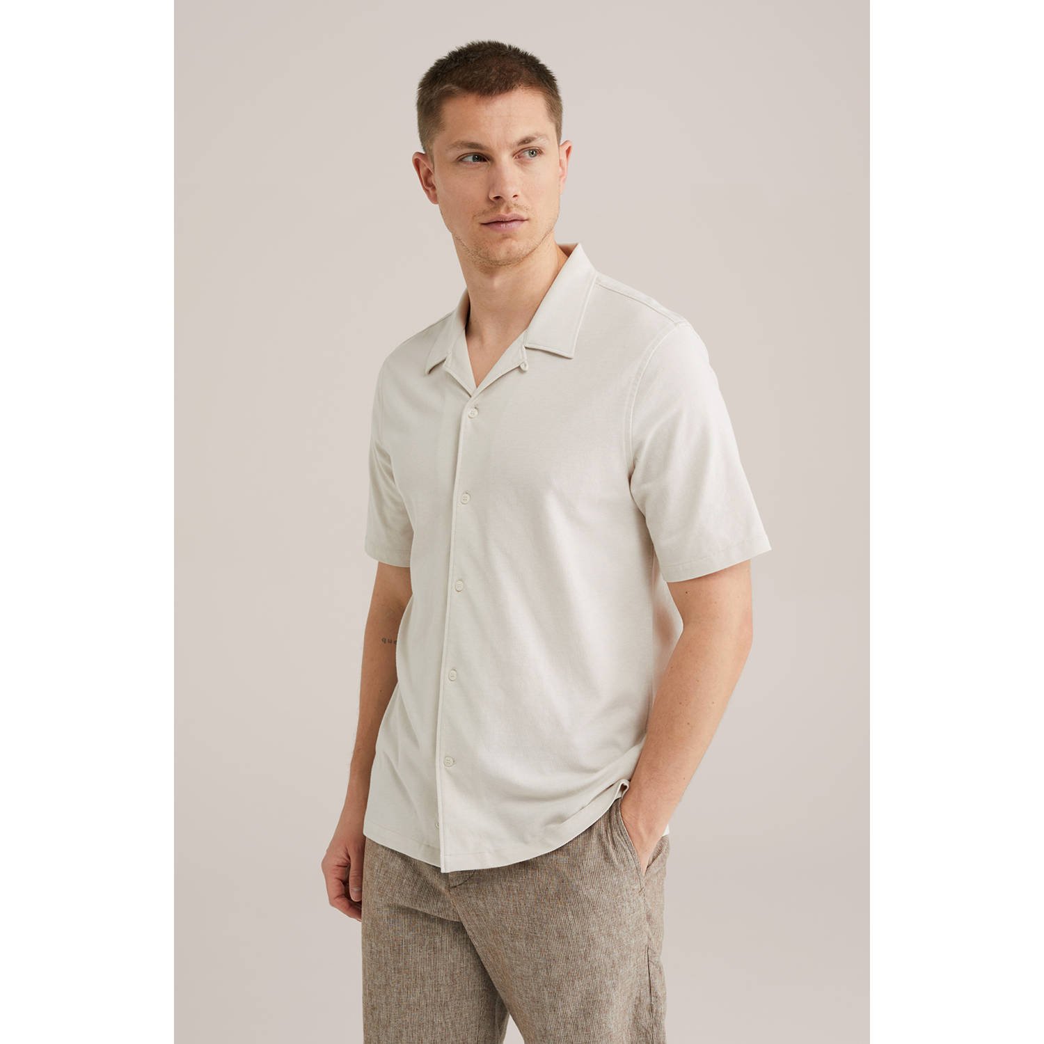 WE Fashion WE Fundamentals casual overhemd ecru