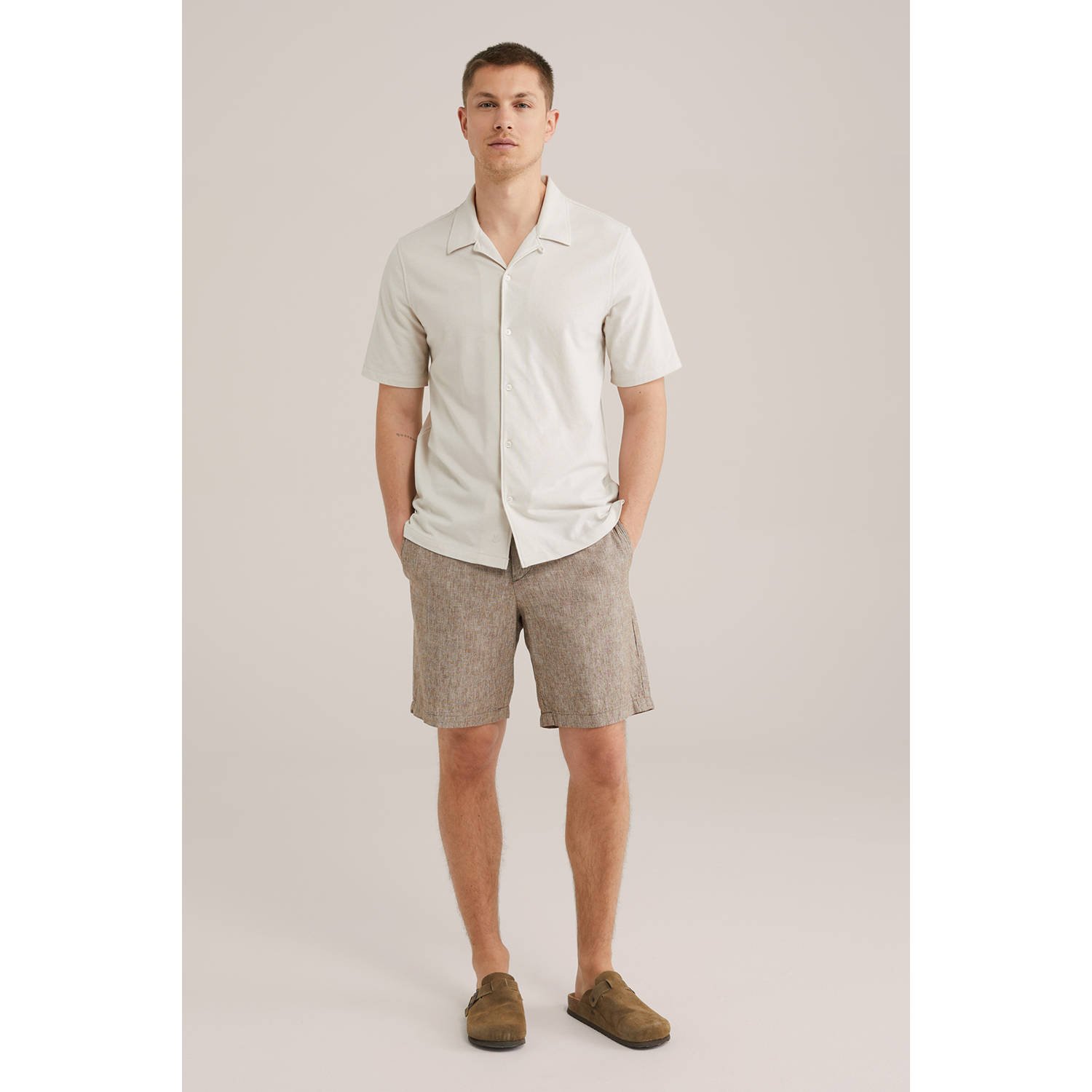 WE Fashion WE Fundamentals casual overhemd ecru