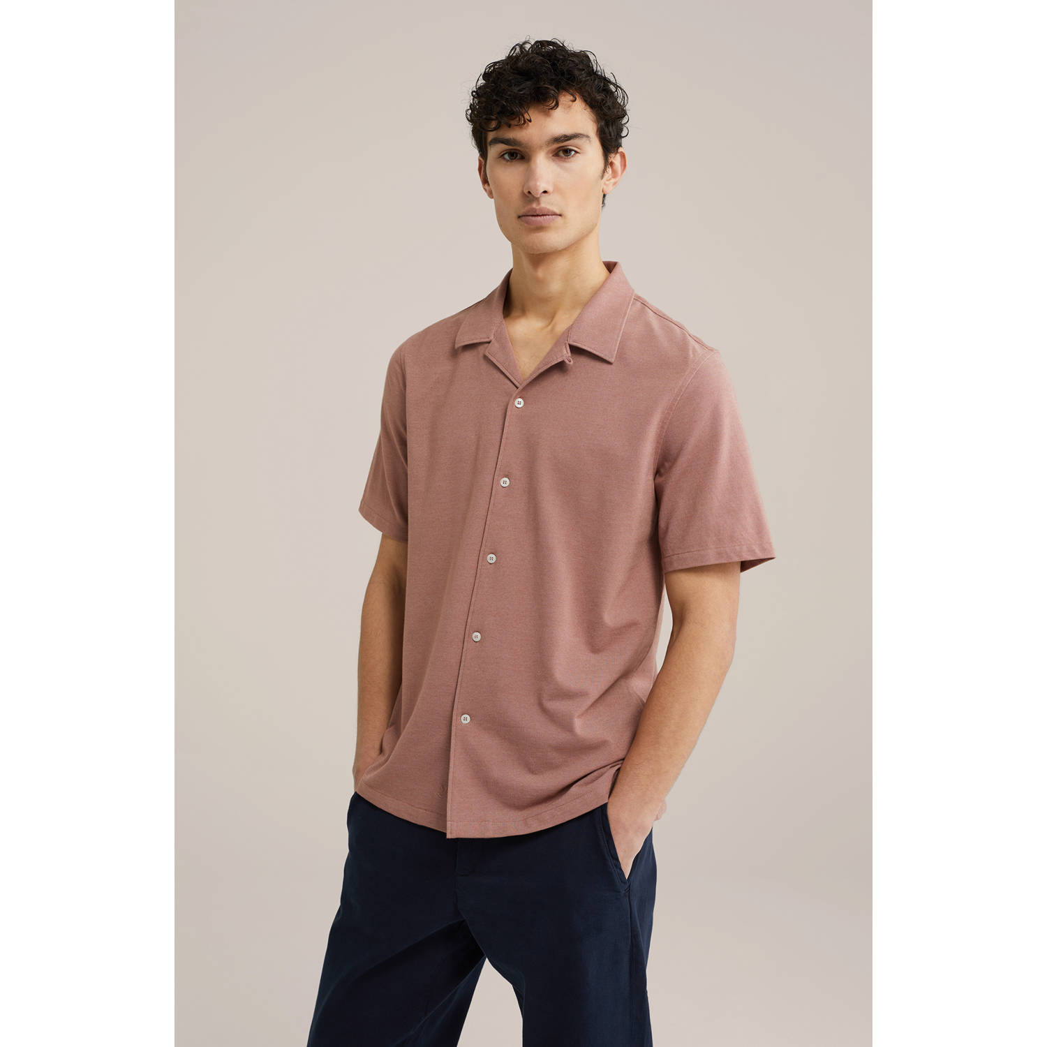 WE Fashion WE Fundamentals casual overhemd oudroze