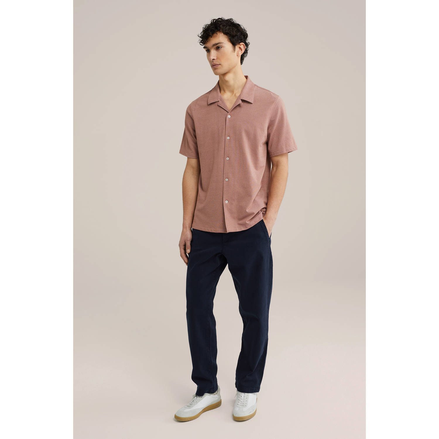 WE Fashion WE Fundamentals casual overhemd oudroze