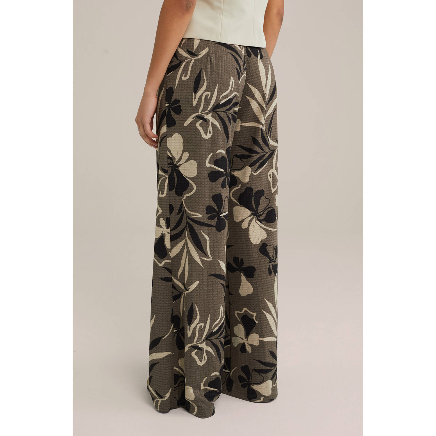 WE Fashion high waist casual broek kaki