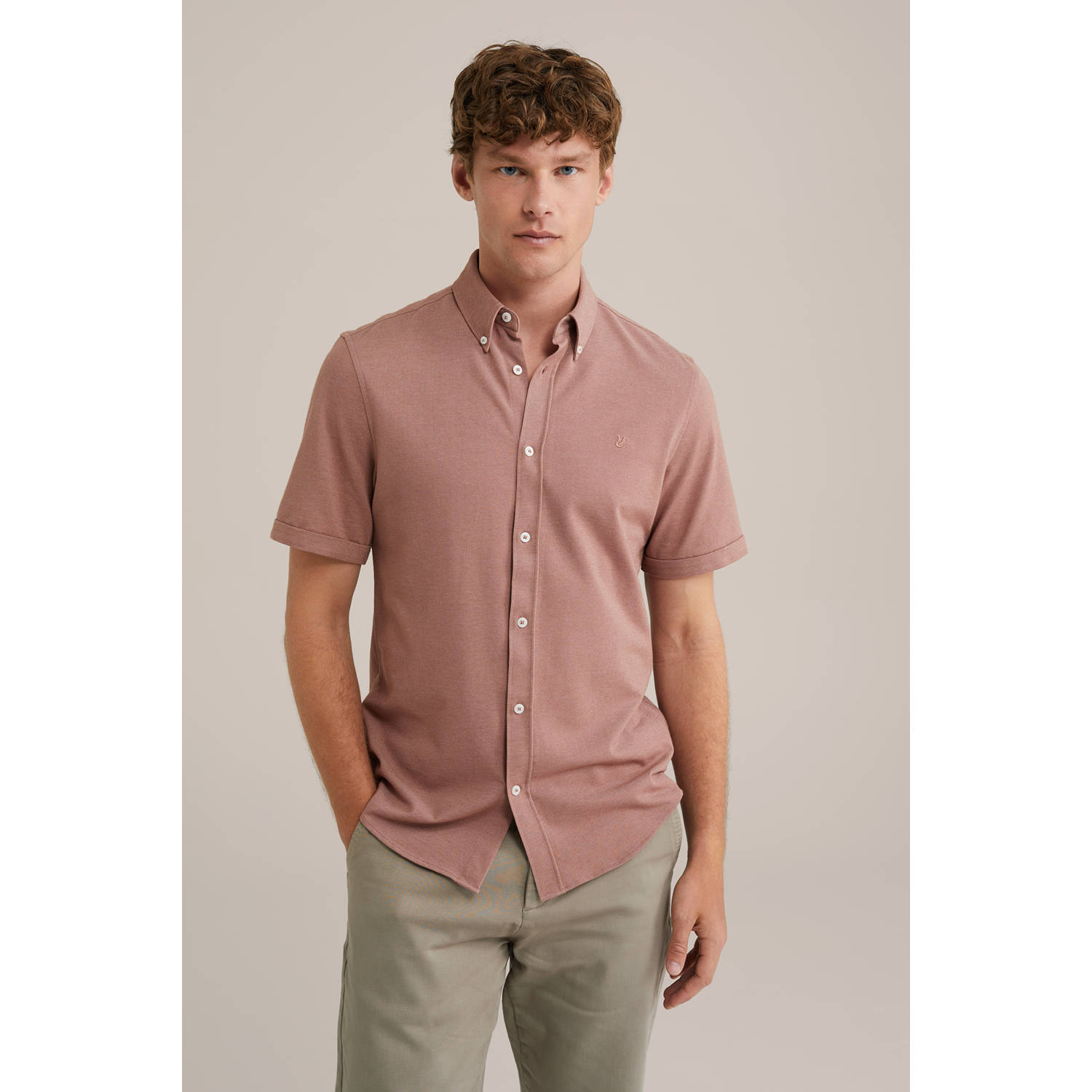 WE Fashion WE Fundamentals casual overhemd oudroze