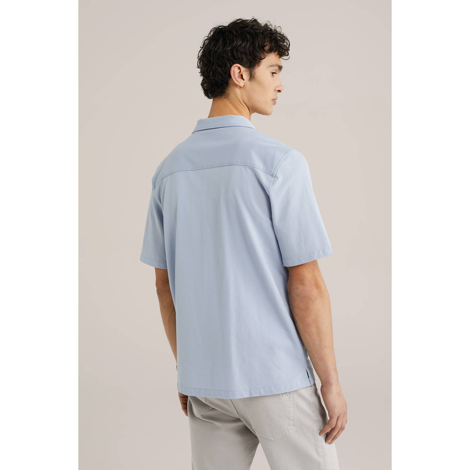 WE Fashion WE Fundamentals casual overhemd lichtblauw
