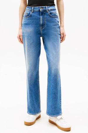 straight leg jeans medium blue denim