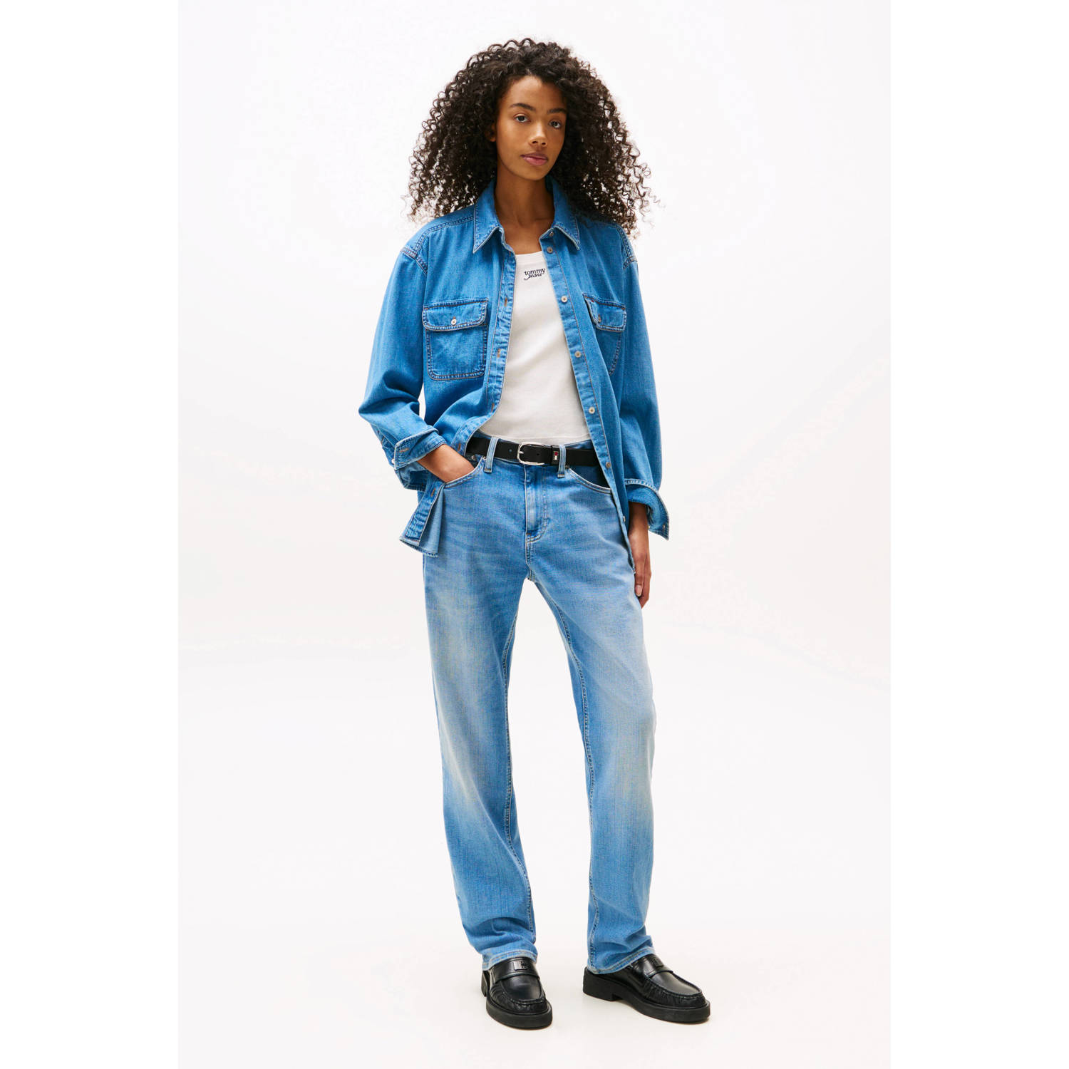 Tommy Jeans denim blouse medium blue denim