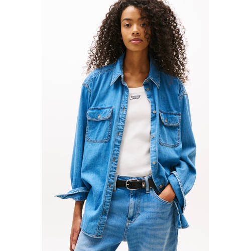 Tommy Jeans denim blouse medium blue denim afbeelding