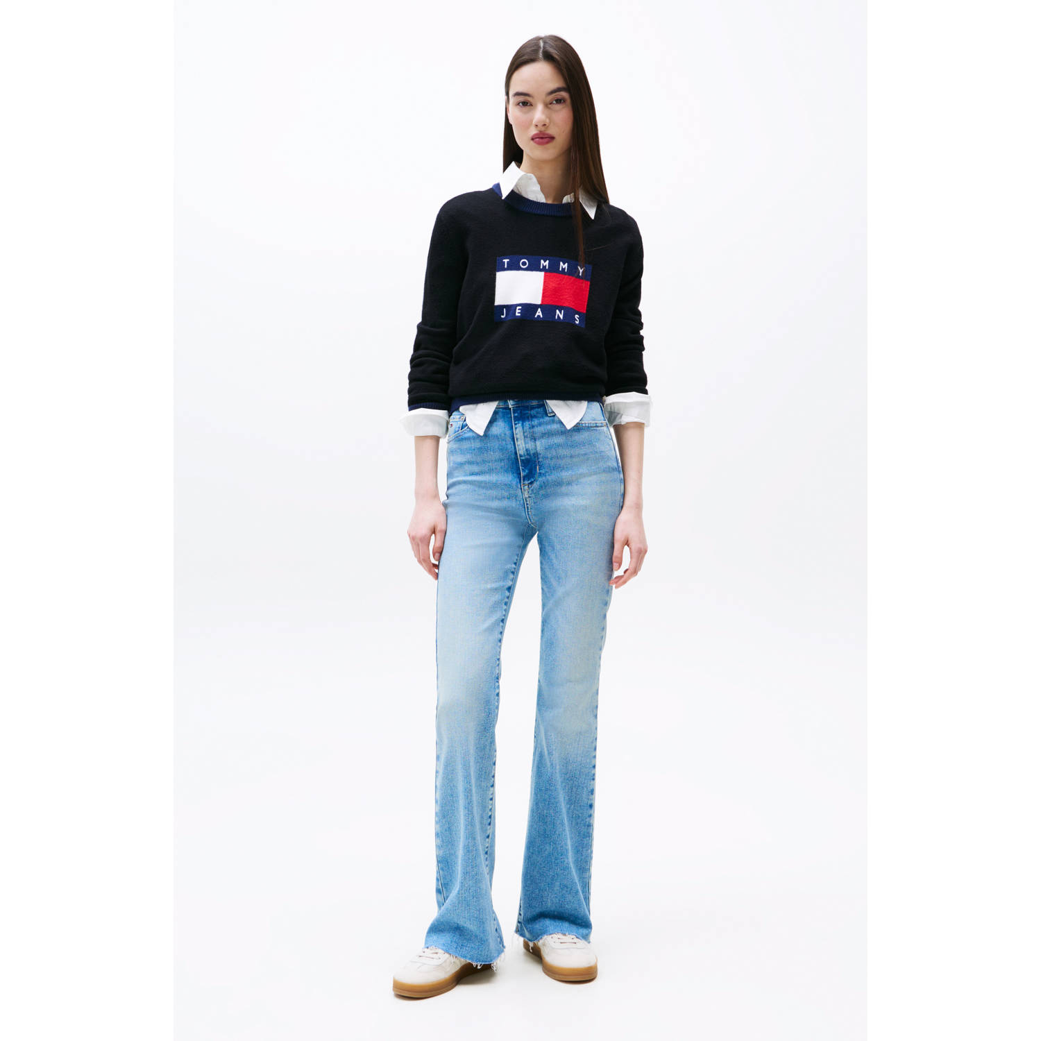 Tommy Jeans high waist flared jeans medium blue denim