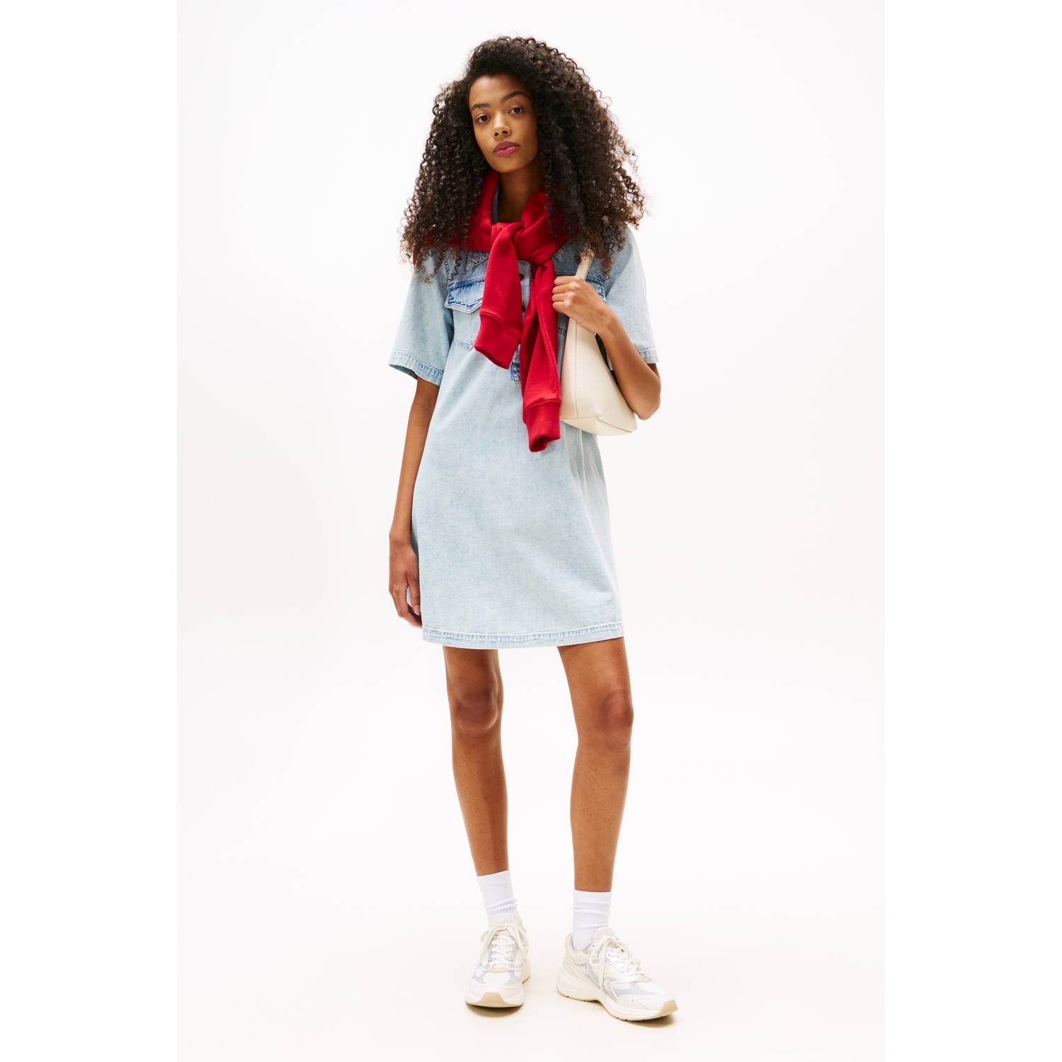 Tommy Jeans denim spijkerjurk light blue denim