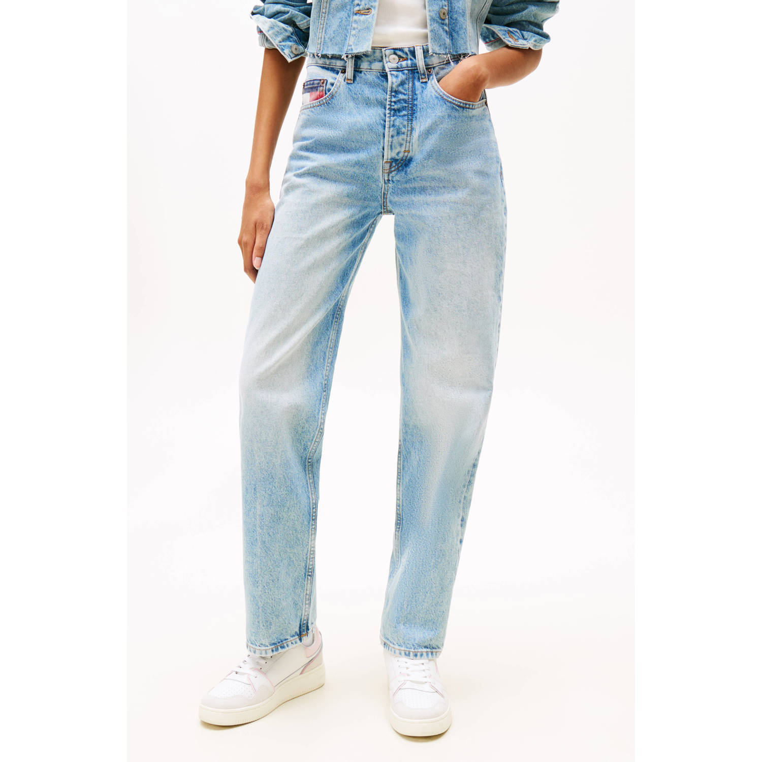 Tommy Jeans Straight fit jeans van puur katoen model 'LAYLA'