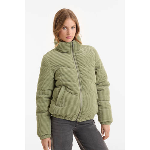 anytime corduroy gewatteerde jas lichtkhaki afbeelding