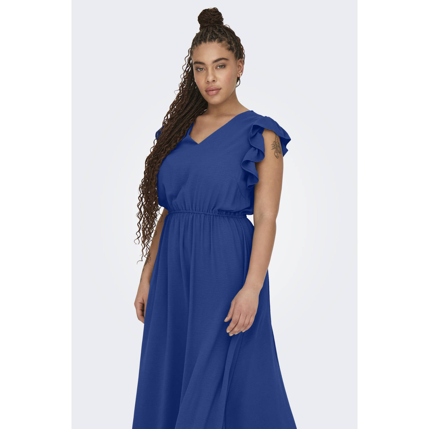 ONLY CARMAKOMA maxi jurk blauw